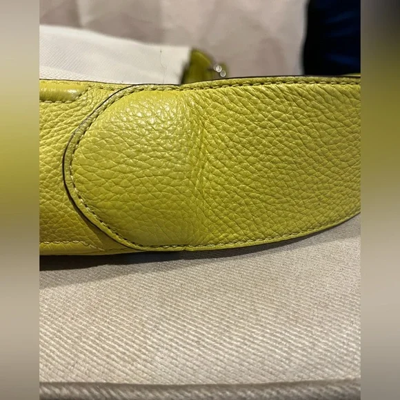 Coach canvas and lime green/yellow leather shoulder purse - Picture 10 of 15